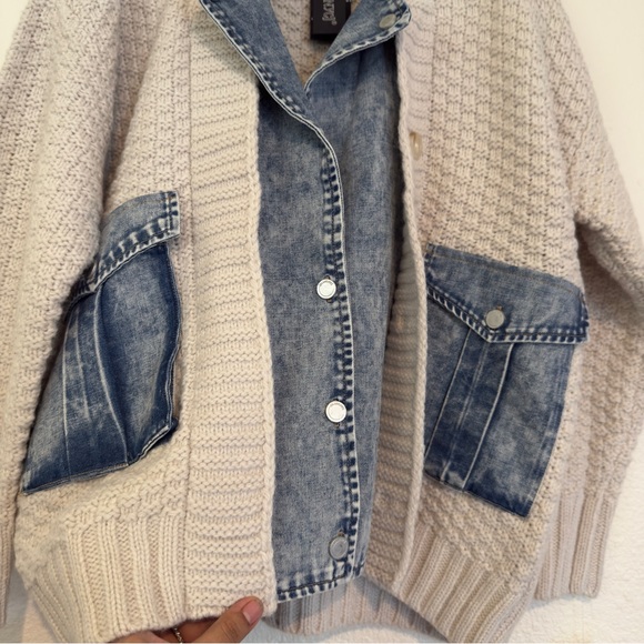 BLANKNYC Last Call Mixed Media Cardigan - Picture 10 of 16